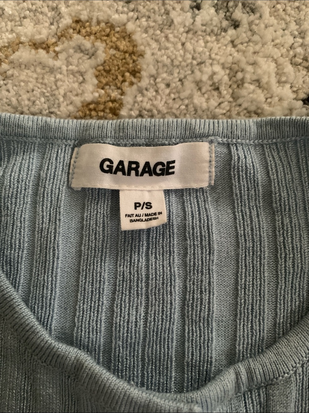 Light Blue Ribbed Button-Front Cardigan - Picture 2 of 2